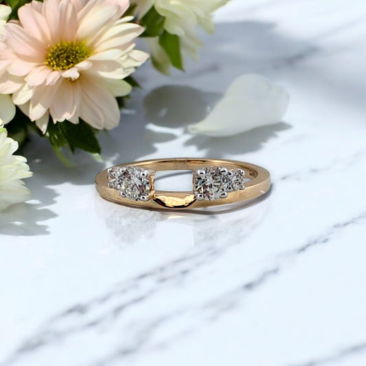 Maren | 14K Yellow Gold Wrap Ring, 0.50 CTW Natural Diamonds, Crossover Diamond Band, Elegant Fine Jewelry, Anniversary Gift, Size 7