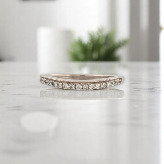 Galilee Ring | 14k White Gold Diamond Ring | 0.20ct Sparkling Jewelry | Size 8.5, Elegant Gift for Her
