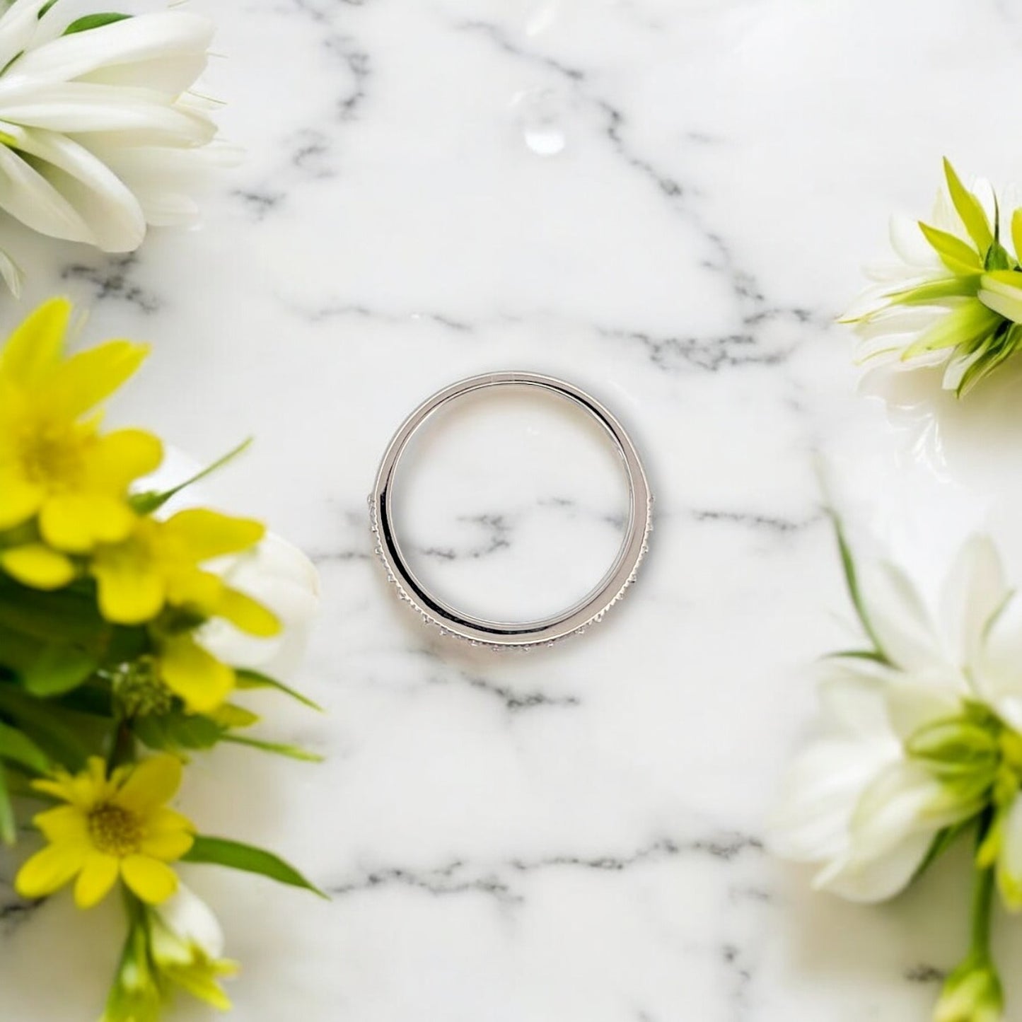 Margot | 14k White Gold Diamond Band with .35 CTW Natural Diamonds Elegant Wedding or Stacking Ring Fine Jewelry Gift for Her Size 7.25