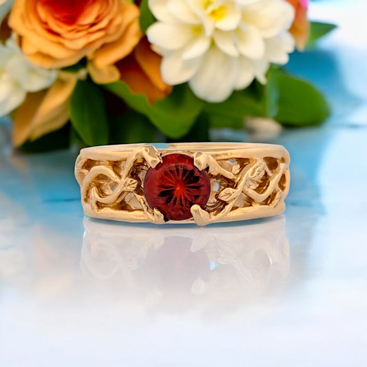 Sade | 14k Yellow Gold Ruby Ring | Single Stone Ruby Simple Setting Engagement Ring | Gold Ruby Ring | Gift for Her | Engagement Ring