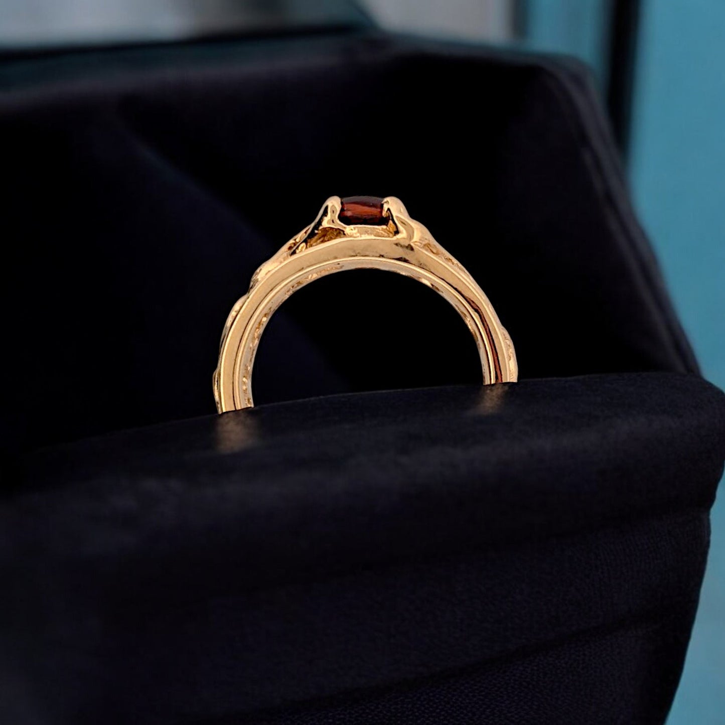 Sade | 14k Yellow Gold Ruby Ring | Single Stone Ruby Simple Setting Engagement Ring | Gold Ruby Ring | Gift for Her | Engagement Ring