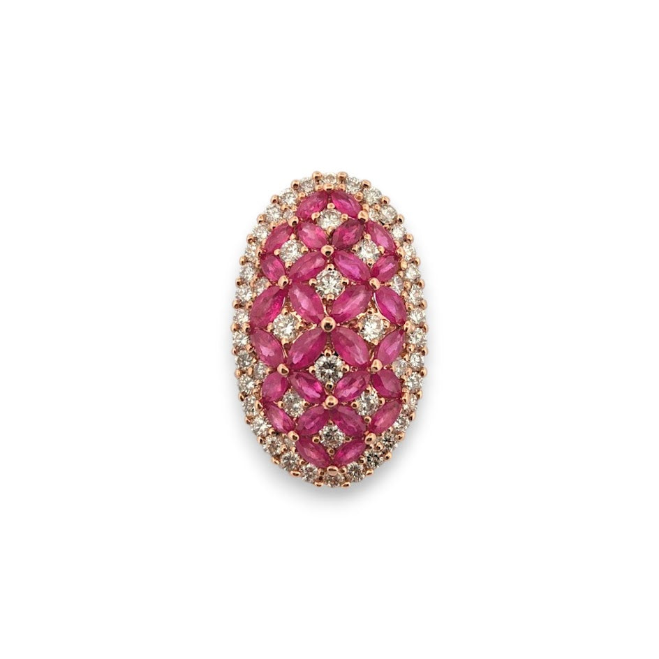 Lorrice | 14k Yellow Gold | Ruby and Diamond | Ring