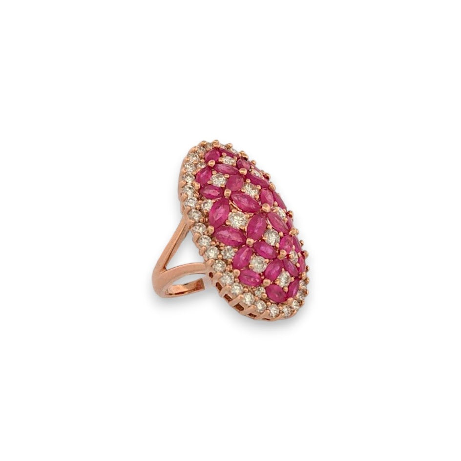 Lorrice | 14k Yellow Gold | Ruby and Diamond | Ring