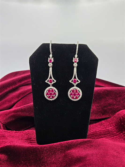 Mcailyn | 18k White Gold | Ruby | Diamond | Earrings