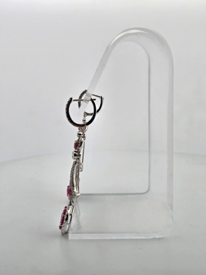 Mcailyn | 18k White Gold | Ruby | Diamond | Earrings