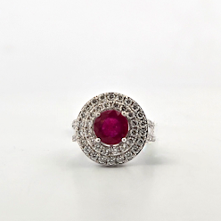 Kimberly | 14k White Gold | Ruby | Diamond | Ring