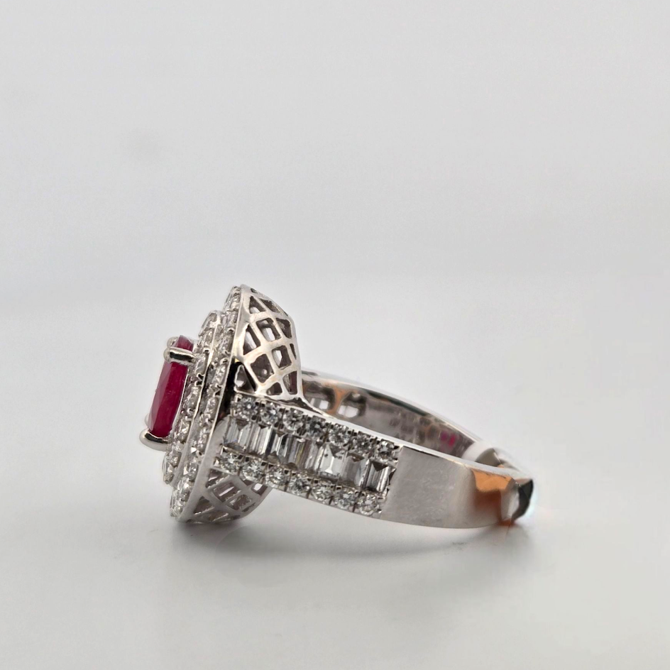 Kimberly | 14k White Gold | Ruby | Diamond | Ring