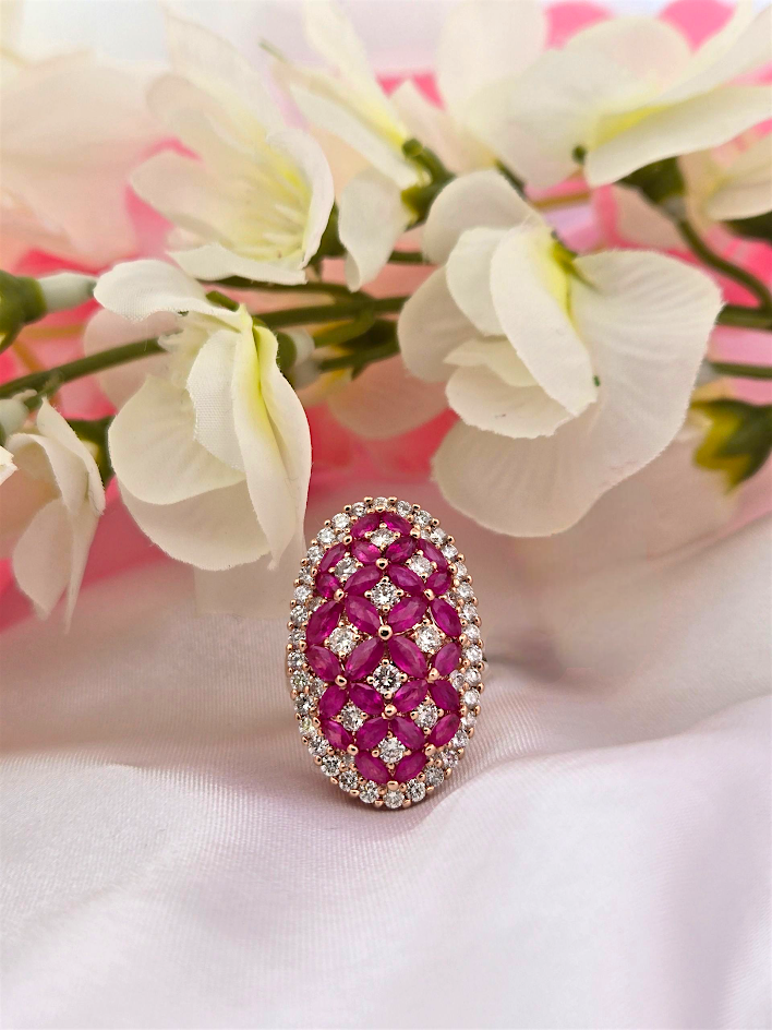 Lorrice | 14k Yellow Gold | Ruby and Diamond | Ring