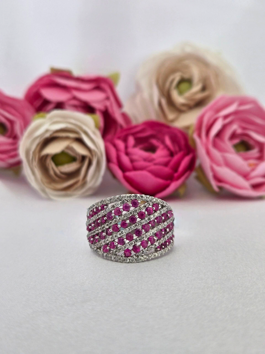 Sarah | 14k White Gold | Ruby | Diamond | Ring