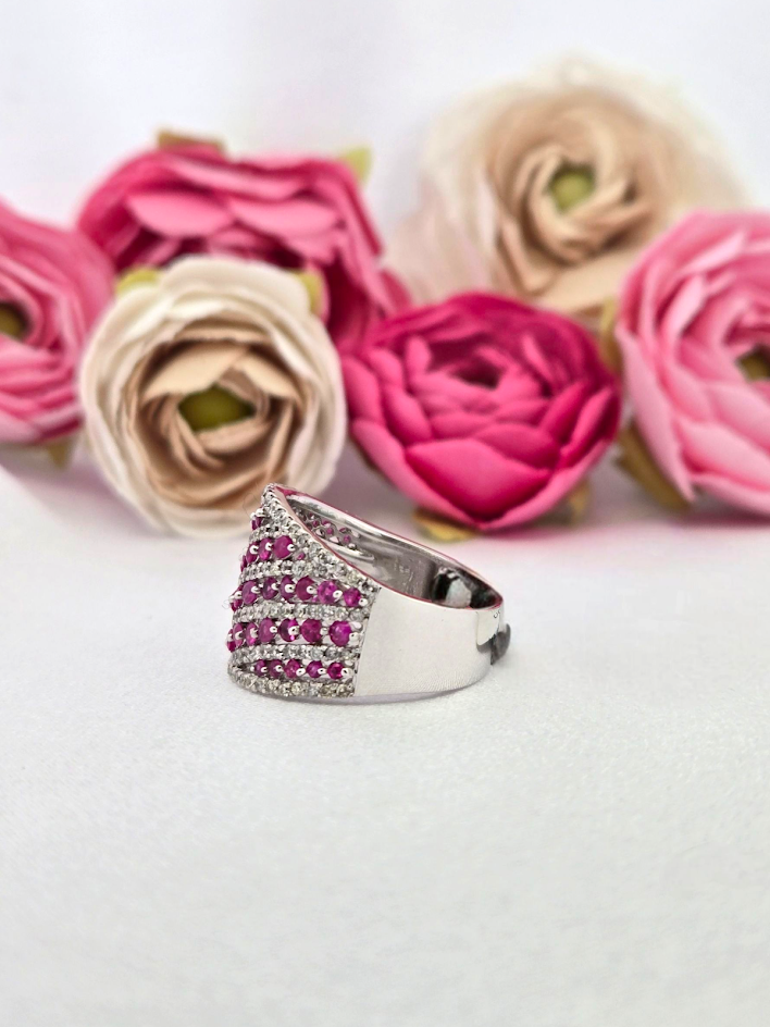 Sarah | 14k White Gold | Ruby | Diamond | Ring