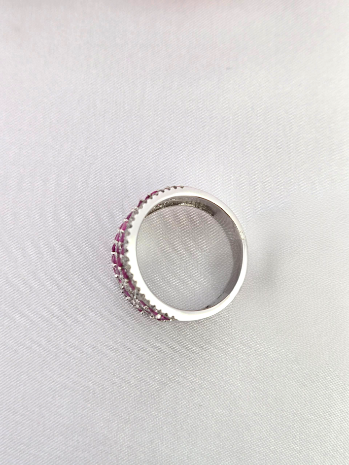 Sarah | 14k White Gold | Ruby | Diamond | Ring