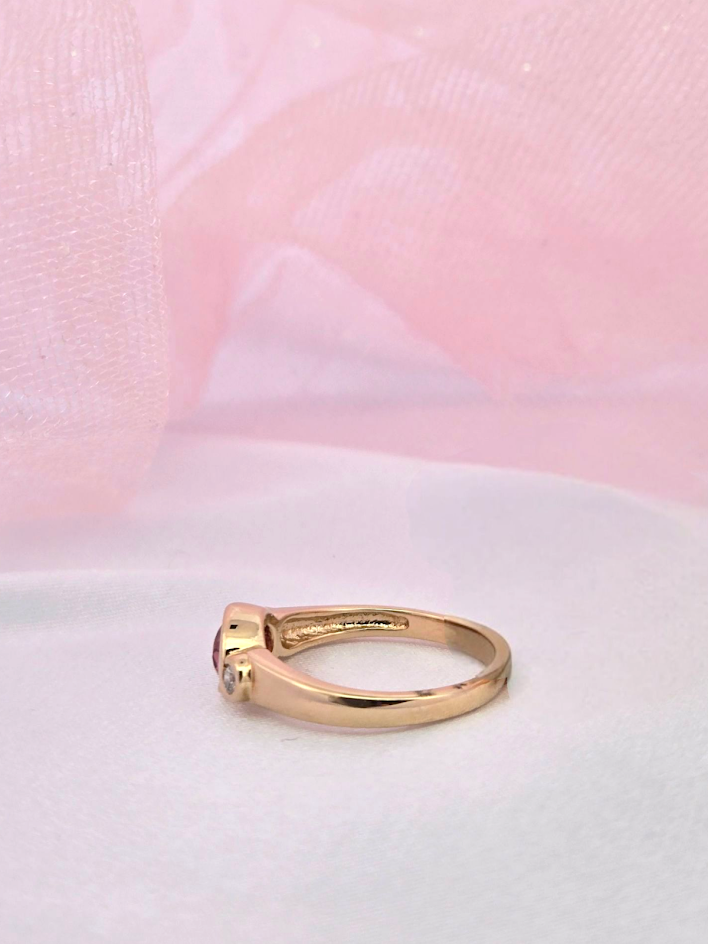 Katie | 14k Yellow Gold | Pink Tourmaline | Diamond | Ring