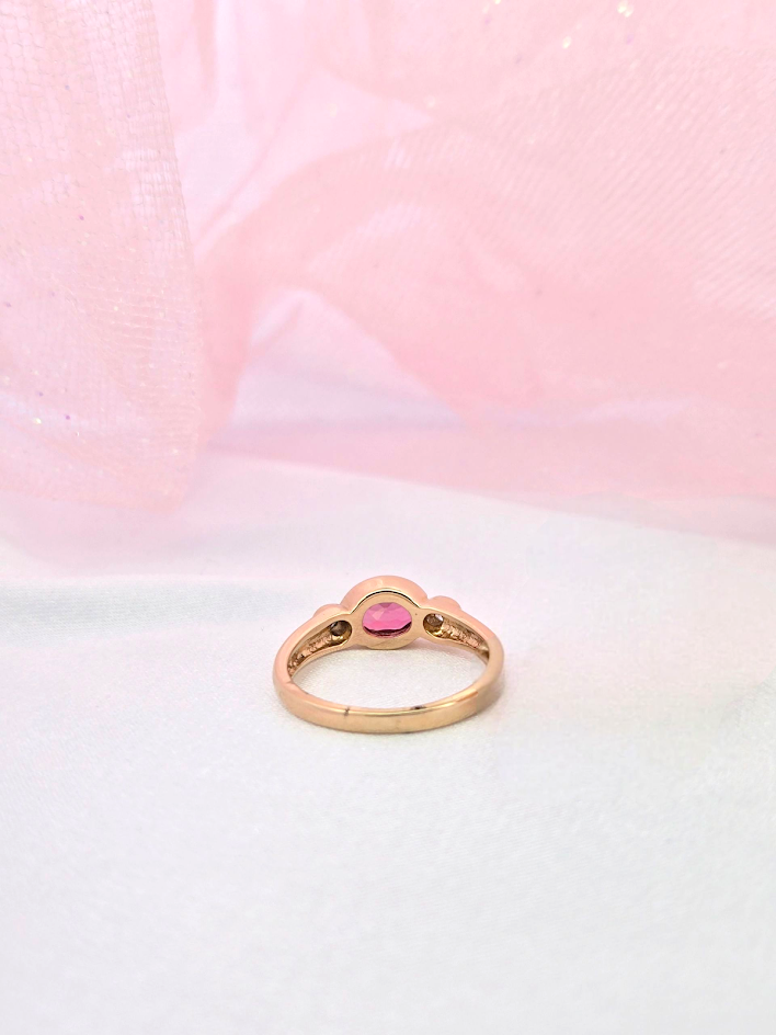 Katie | 14k Yellow Gold | Pink Tourmaline | Diamond | Ring
