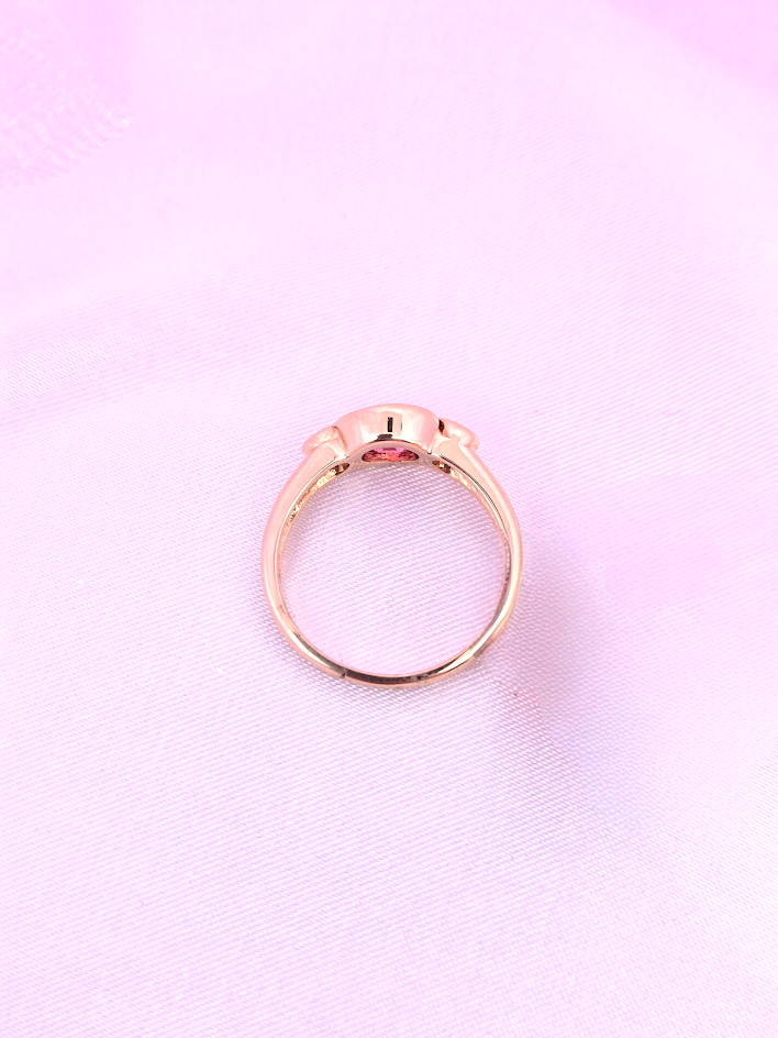 Katie | 14k Yellow Gold | Pink Tourmaline | Diamond | Ring