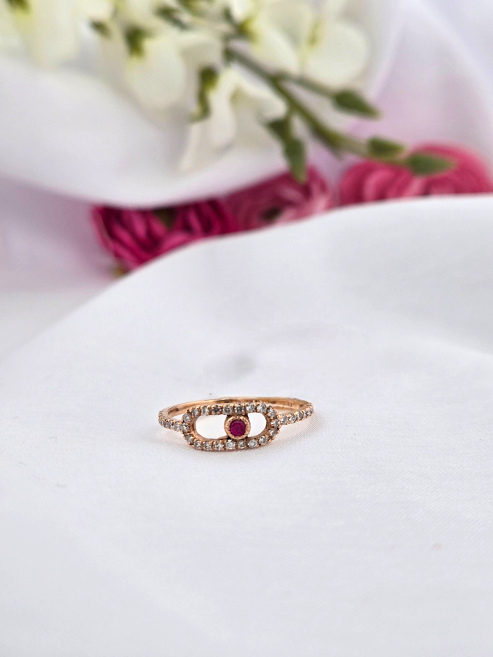 Natalie | 14k Yellow Gold | Ruby | Diamond | Ring