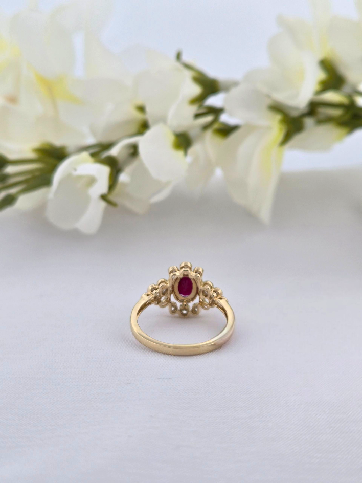 Rosemary | 10k Yellow Gold | Ruby | Diamond | Ring