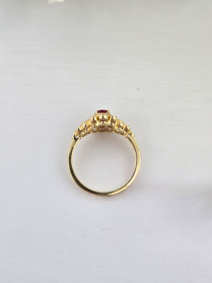 Rosemary | 10k Yellow Gold | Ruby | Diamond | Ring