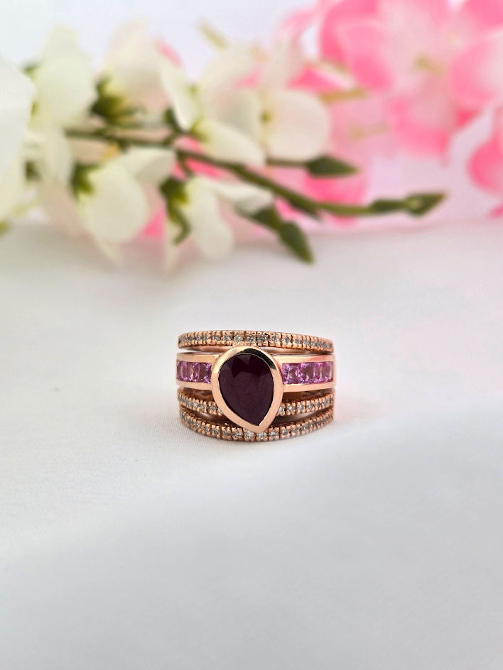 Cassie | 14k Rose Gold | Ruby | Diamond