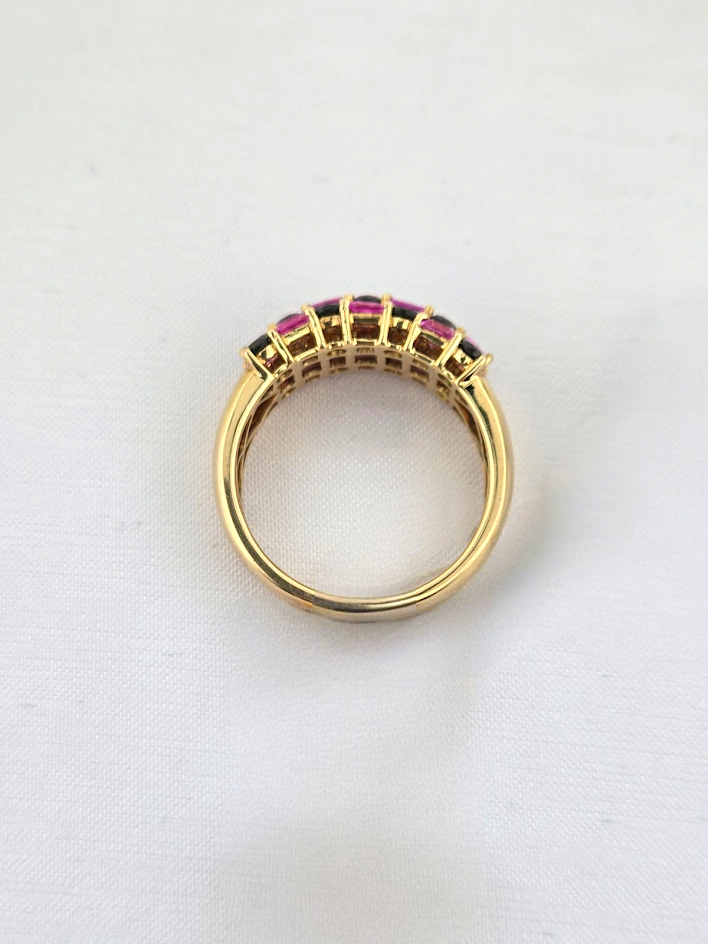 Ellen | 14k Yellow Gold | Pink Sapphire | Black Diamond | Ring