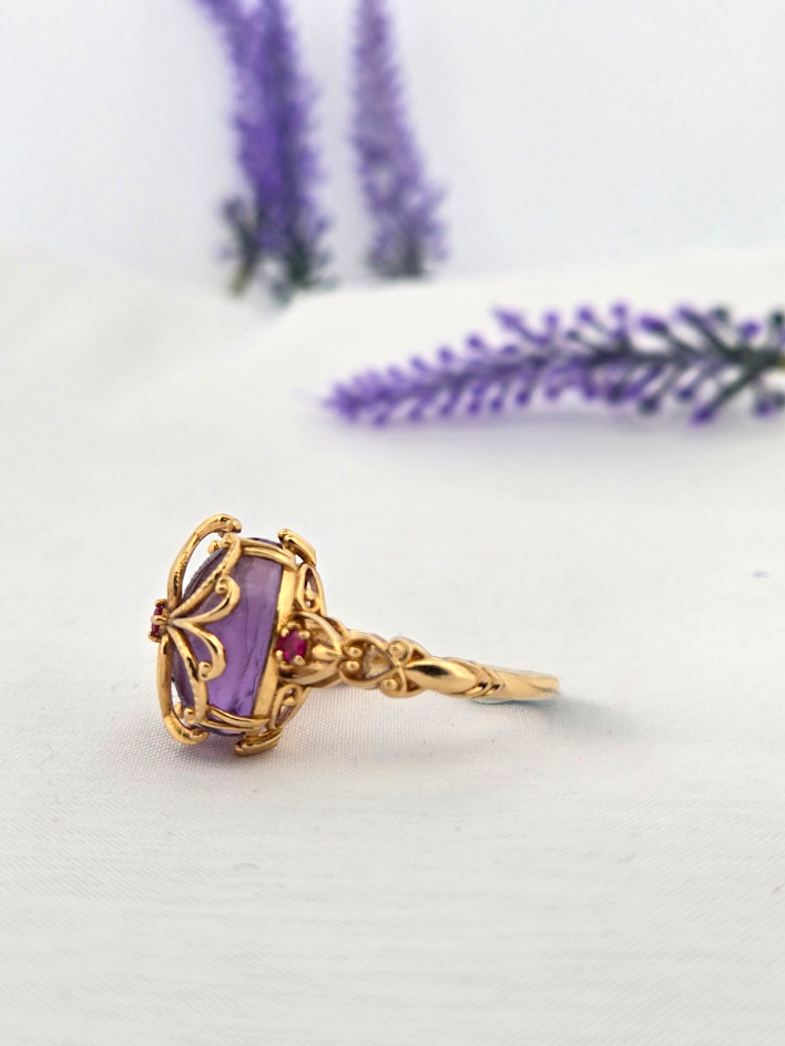 Estella | 18k Yellow Gold | Amethyst | Ruby | Ring