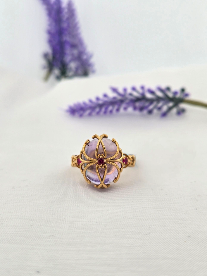 Estella | 18k Yellow Gold | Amethyst | Ruby | Ring