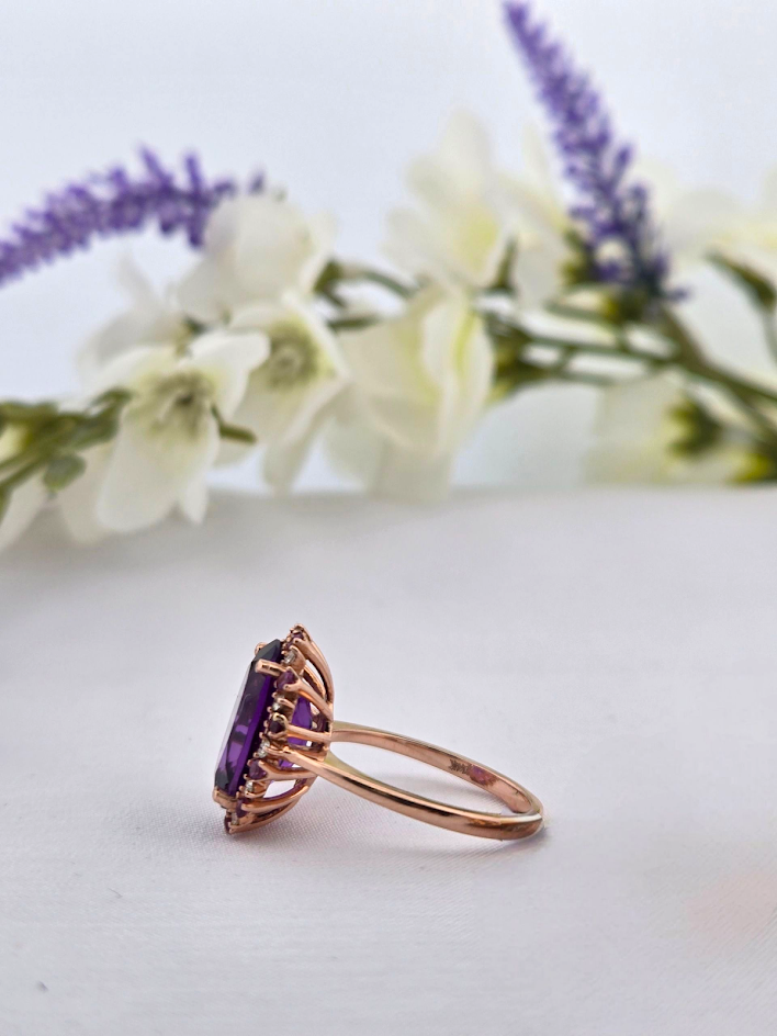 Laura | 14k Rose Gold | Amethyst | Diamond | Ring