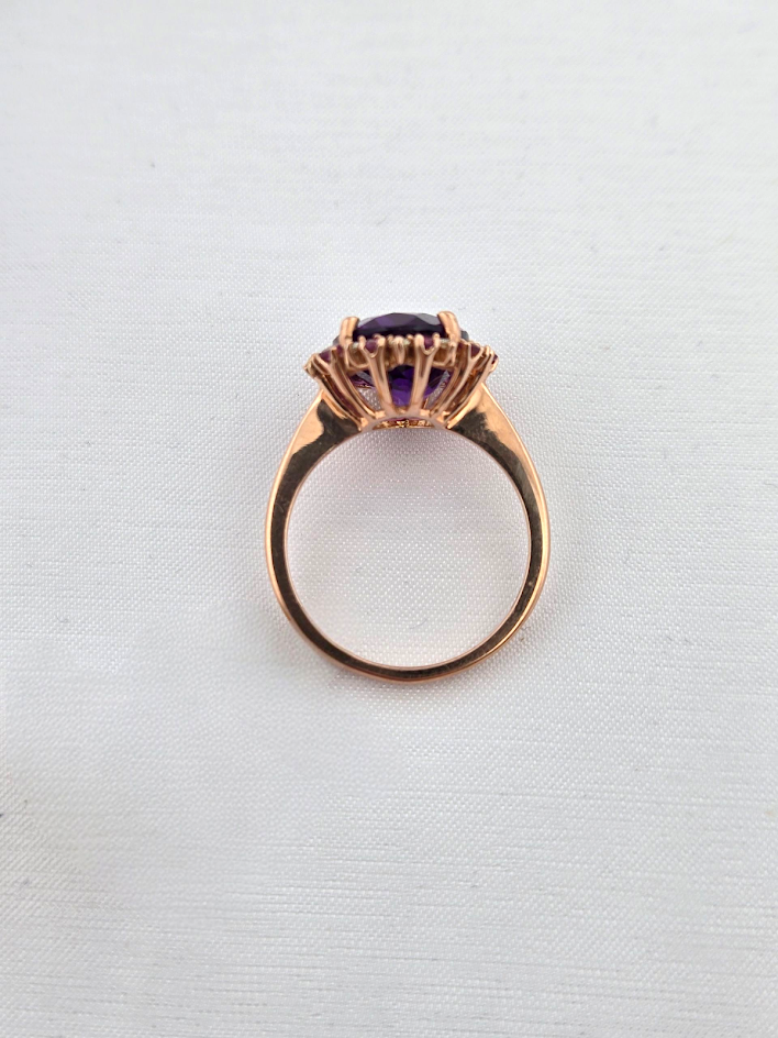 Laura | 14k Rose Gold | Amethyst | Diamond | Ring