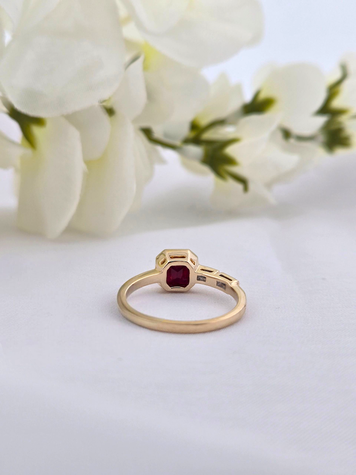 Darci | 10K Yellow Gold | Ruby | Natural Diamond | Ring