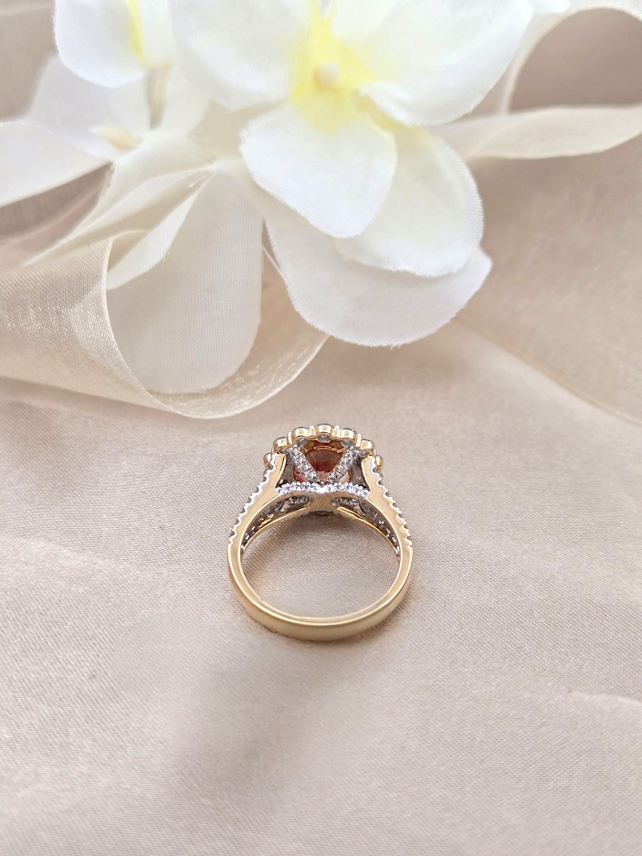 Sandy | 14K Yellow Gold | Sunstone | Diamonds | Ring