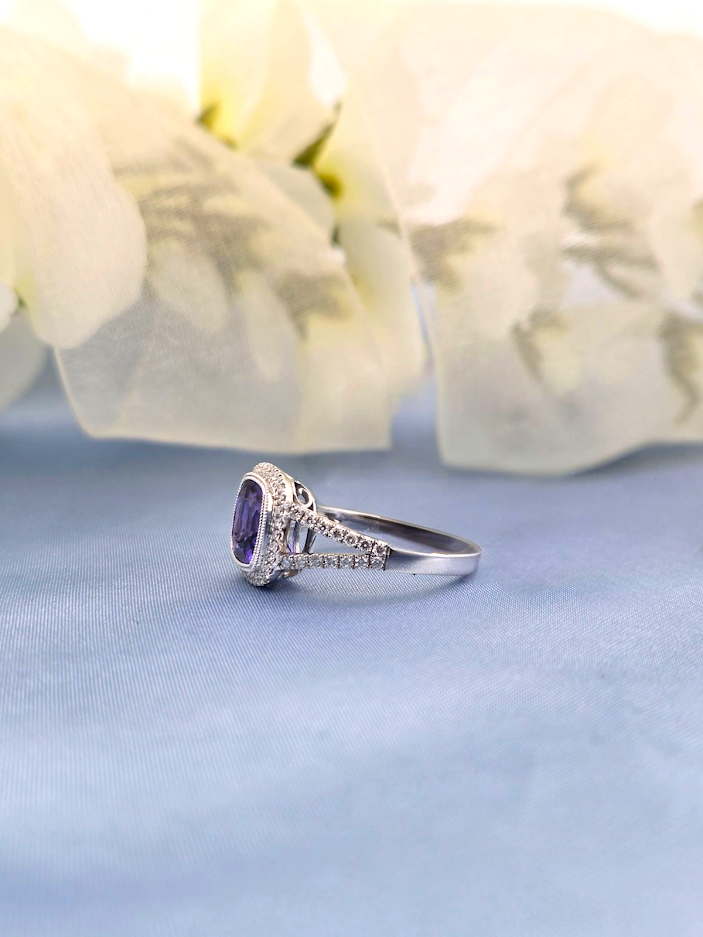 Alice | 14k White Gold | Tanzanite | Diamonds | Ring