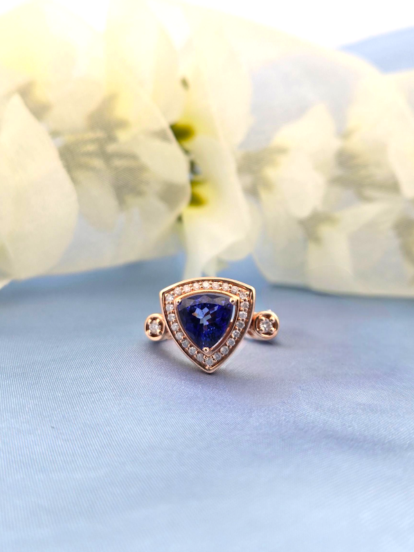 Sandra | 14k Rose Gold | Tanzanite | Diamond | Ring