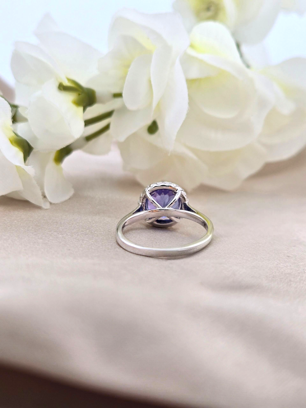 Elizabeth | 14k White Gold | Tanzanite | Diamond | Ring