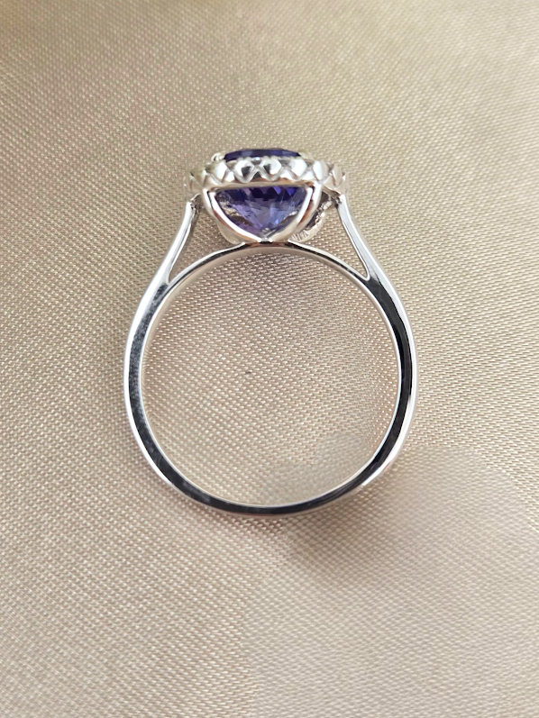 Elizabeth | 14k White Gold | Tanzanite | Diamond | Ring