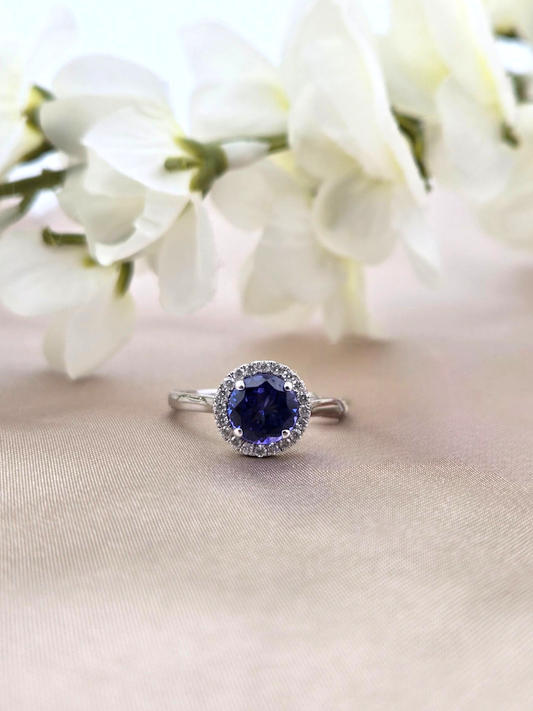 Jamie | 14k White Gold | Tanzanite | Diamond | Ring