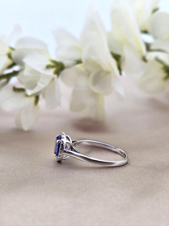 Jamie | 14k White Gold | Tanzanite | Diamond | Ring