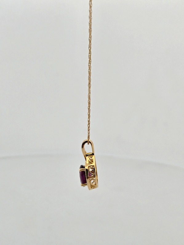 Samantha | 10k Yellow Gold | Garnet | Diamond | Necklace