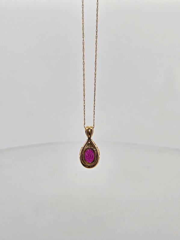 Samantha | 10k Yellow Gold | Garnet | Diamond | Necklace