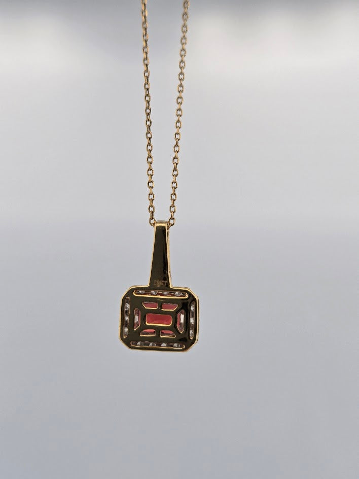 Mandy | 10k Yellow Gold | Garnet | Diamond | Necklace