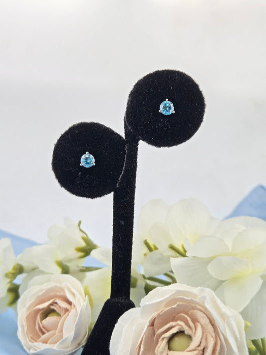 Polly | 14k White Gold | Lab Blue Diamond | Earrings