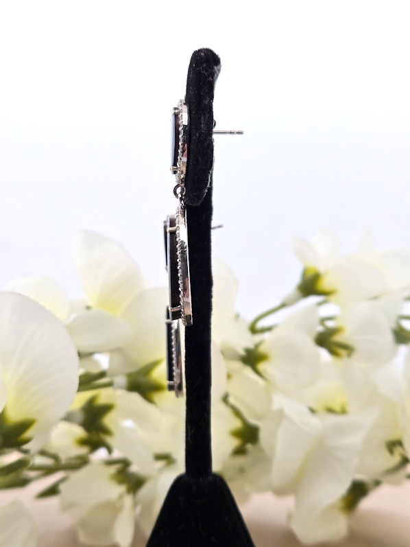 Lynette | 14k White Gold | Opals & Natural Diamond | Earrings