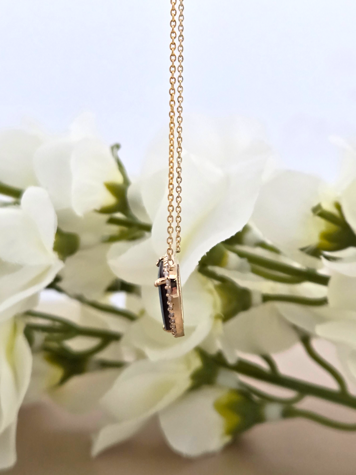 Maylin | 14k Yellow Gold | Opal & Natural Diamond | Necklace