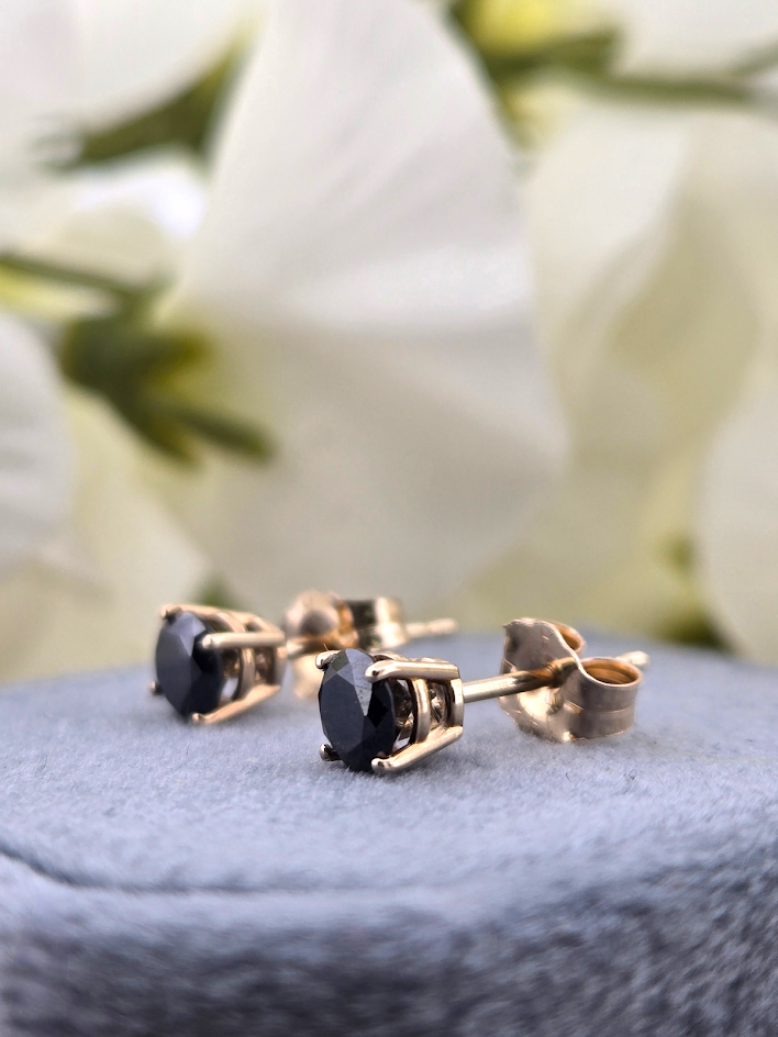 Macy | 14k Yellow Gold | Black Diamond | Earrings