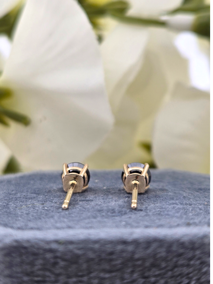 Macy | 14k Yellow Gold | Black Diamond | Earrings