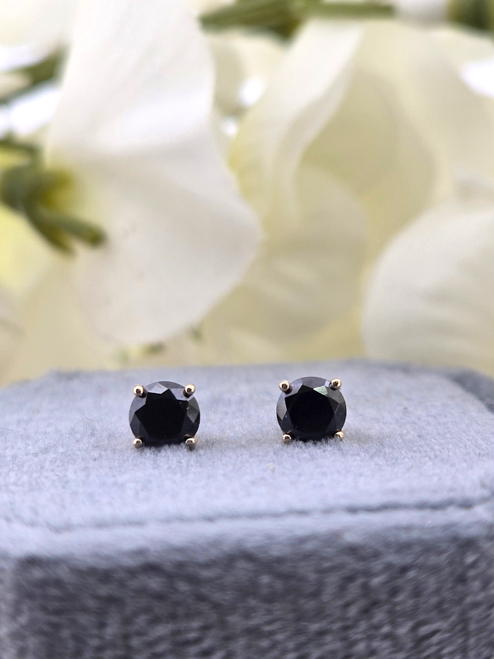 Macy | 14k Yellow Gold | Black Diamond | Earrings