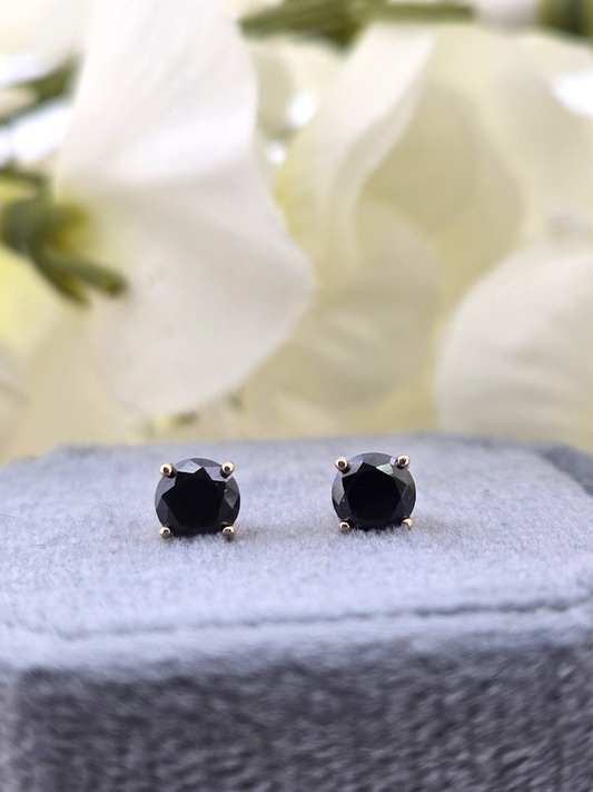 Macy | 14k Yellow Gold | Black Diamond | Earrings