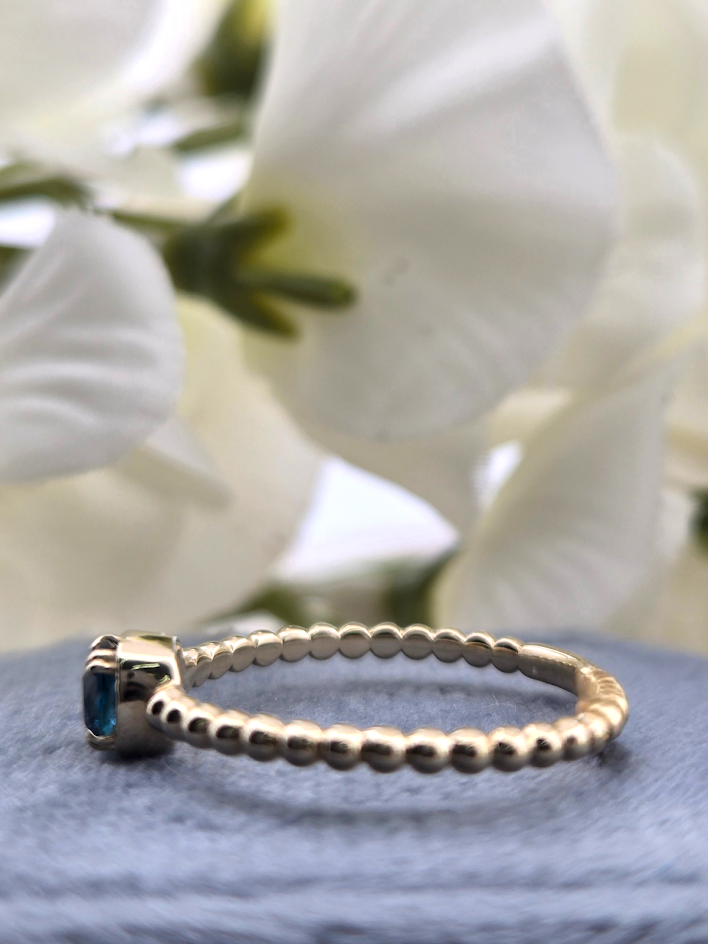 Lady | 14k Yellow Gold | London Blue Topaz | Ring