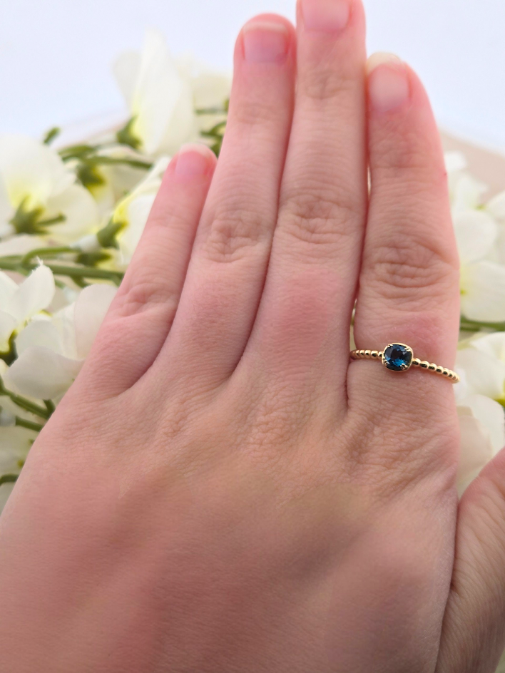 Lady | 14k Yellow Gold | London Blue Topaz | Ring