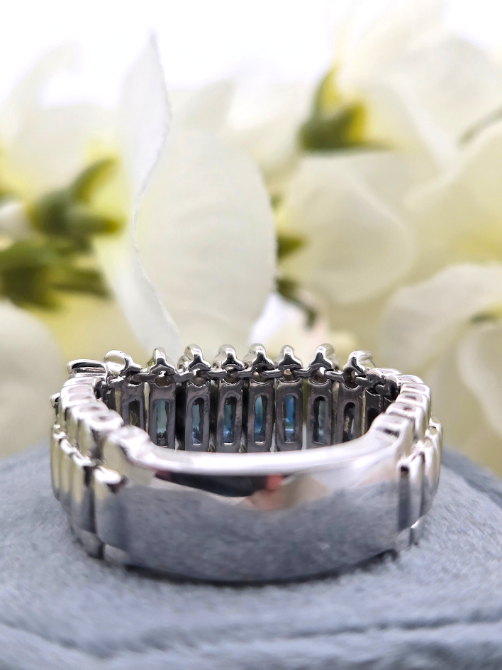 Jillie | 14k White Gold | Sapphire & Natural Diamond | Ring
