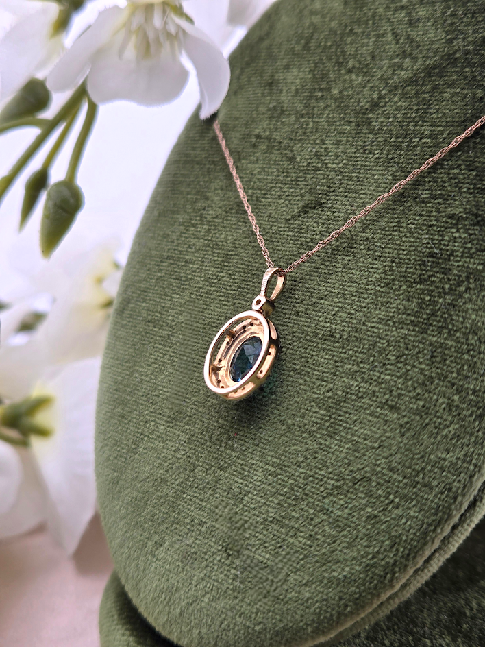 Aerie | 10k Yellow Gold | Blue Topaz & Natural Diamonds | Necklace