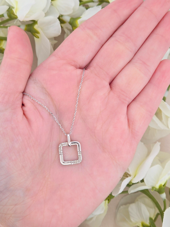Hazel | 10k White Gold | Natural Diamond | Necklace